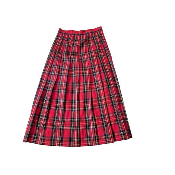 Danielle Martin VTG Tartan Plaid Skirt Pleated Wool Midi Maxi Skirt Kilt Sz 8 - Picture 2 of 4